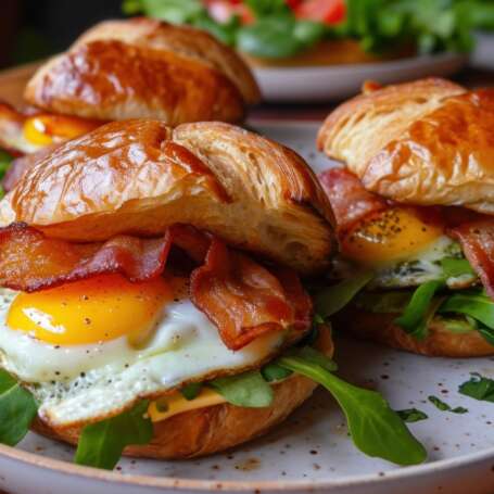 Bacon, eggs, and cheese croissant
