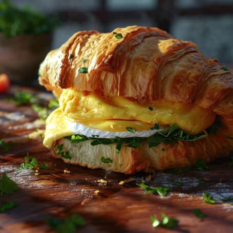 Sausage, eggs, and cheese croissant